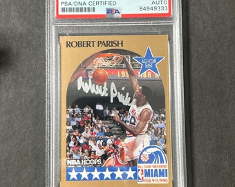 1990 Nba Hoops All-Star Weekend 8 Robert Parish Auto 10 Signed Card Psa/Dna Enc