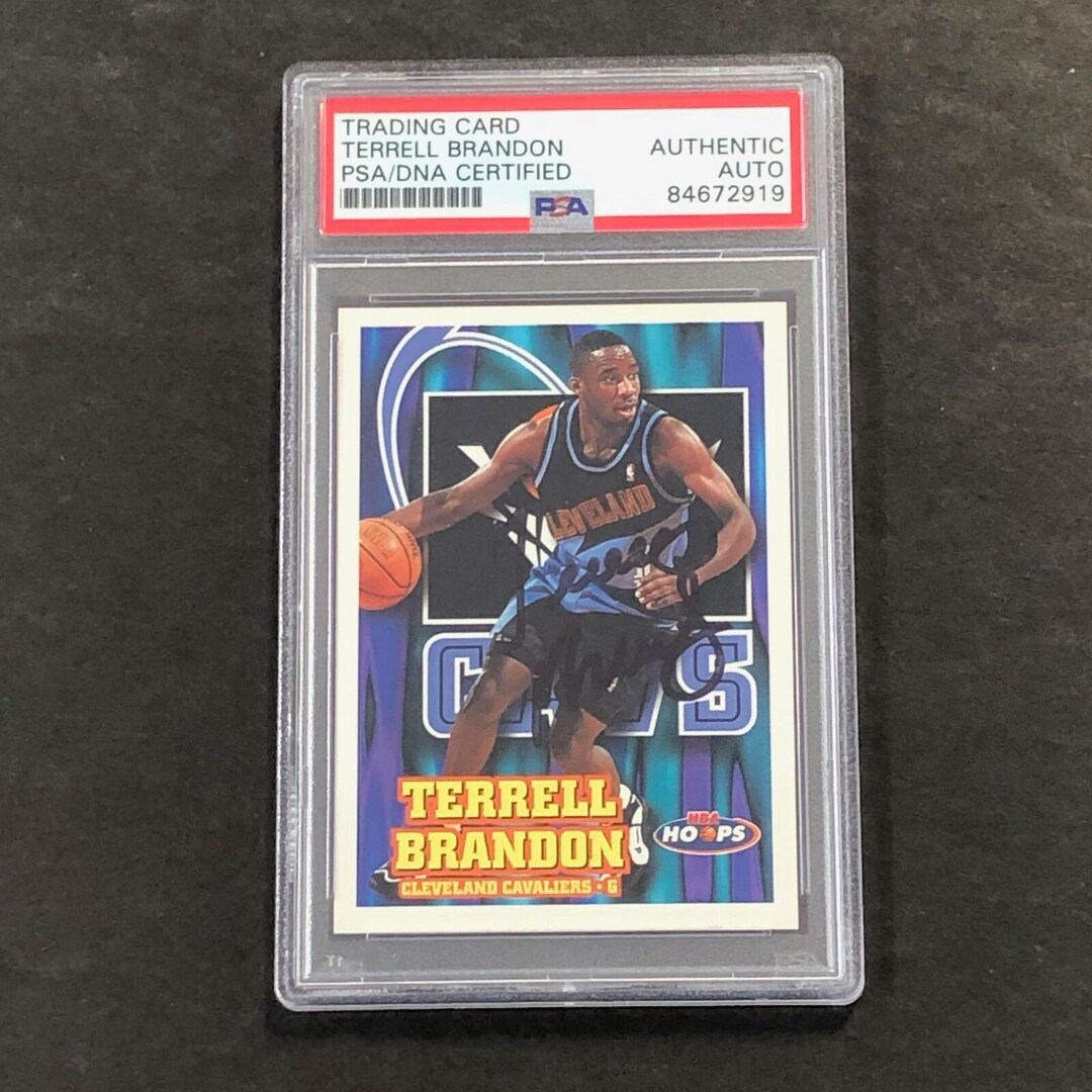 1996-97 Skybox NBA Hoops 31 Terrell Brandon signierte Karte Auto 