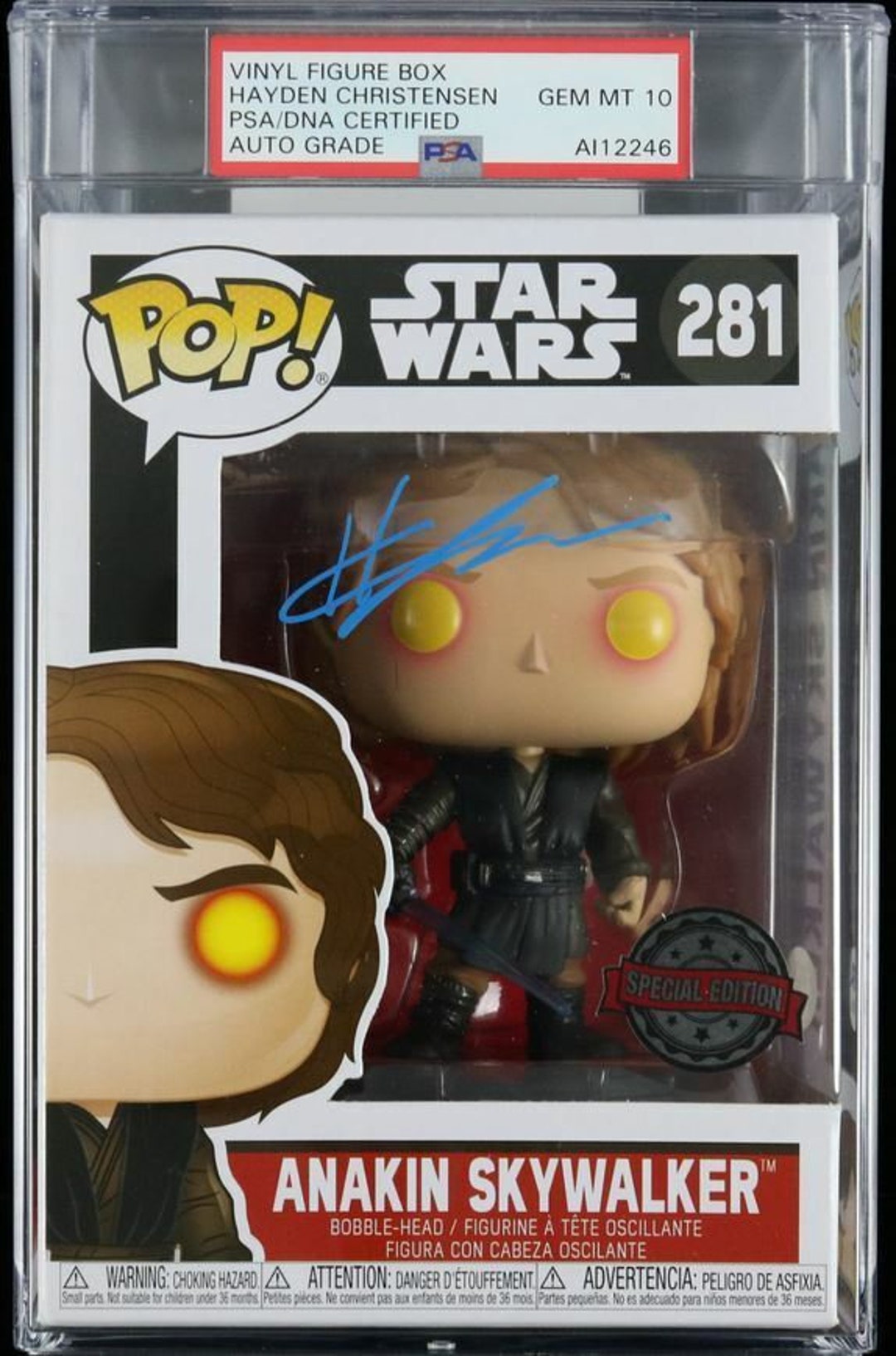 Hayden Christensen Signed Anakin Skywalker Funko Pop Auto 10 Psa