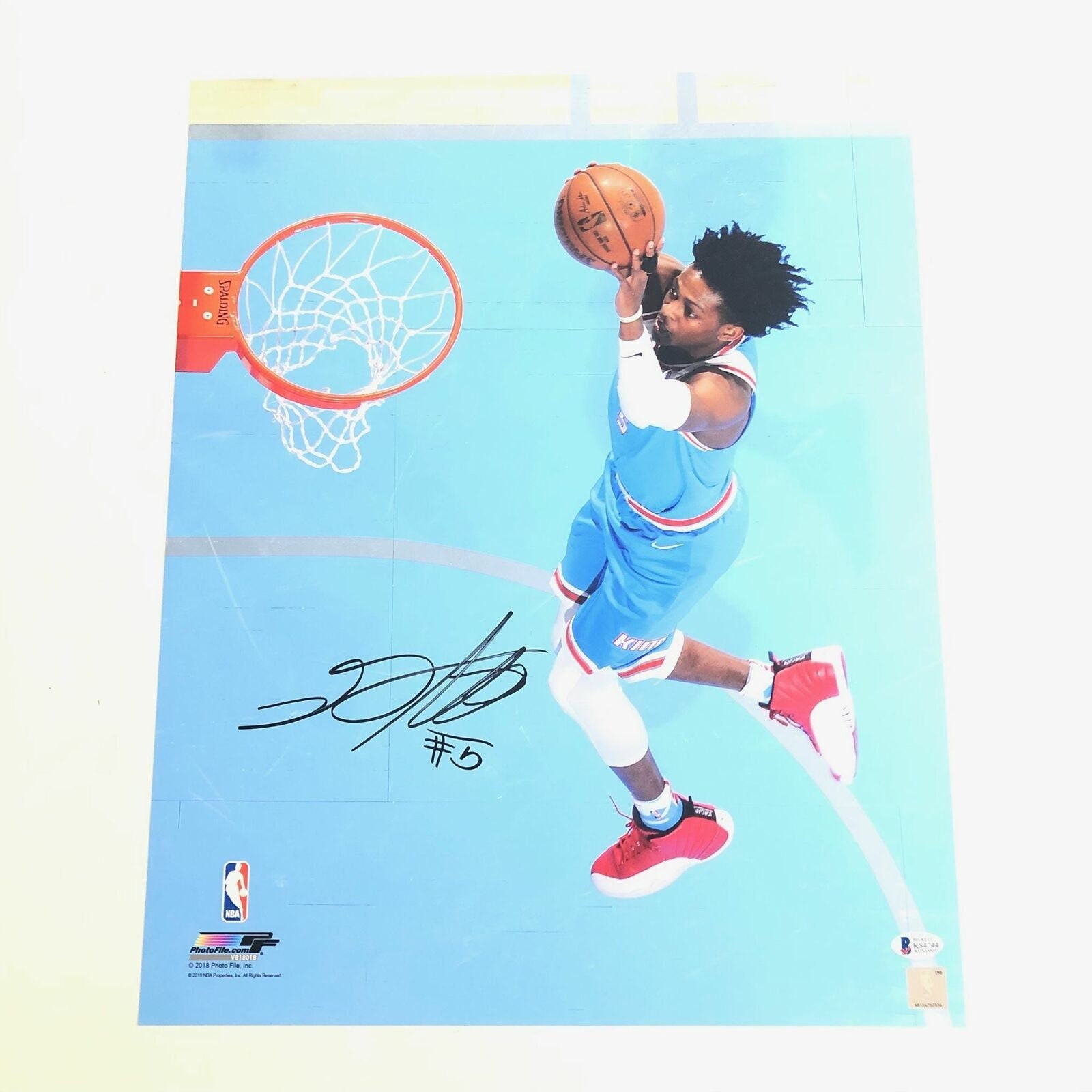 De'Aaron Fox Sacramento Kings Signed Basketball Jersey BAS Beckett COA 2  Autograph