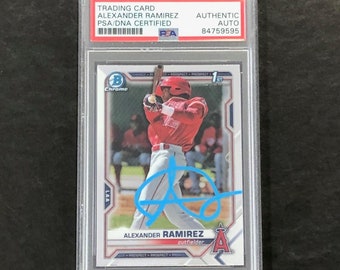 2021 Bowman Chrome Bcp-145 Alexander Ramirez Signed Card Auto Psa Slabbed Angel