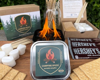 Campfire Spices Portable Reusable Campfire & The Original S'mores Kit for 6