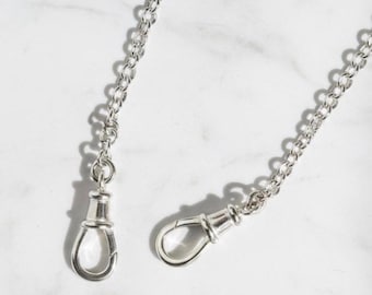 Silver Rolo Chain Necklace – Double Swivel Clasps, premium 925 silver plate