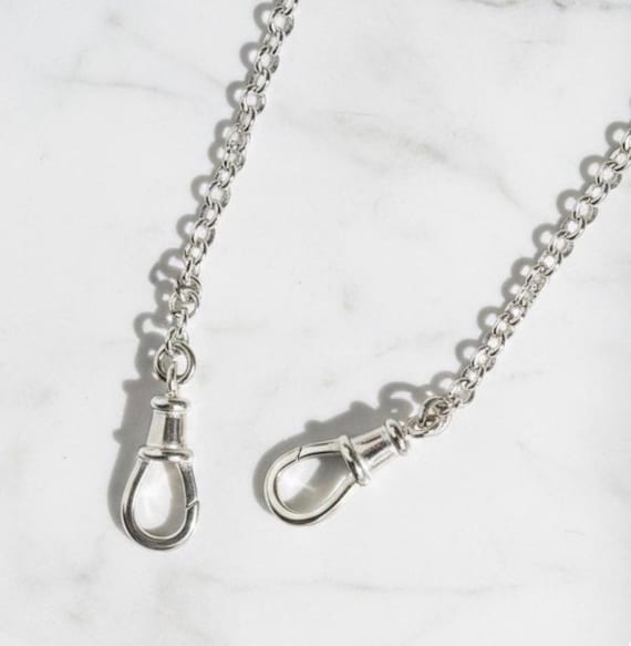 Silver Rolo Chain Necklace – Double Swivel Clasps, premium 925 silver plate