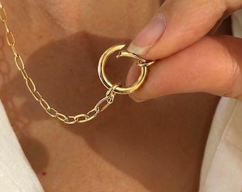 Gold Charm Holder Paperclip Chain – 14k gold premium-plate