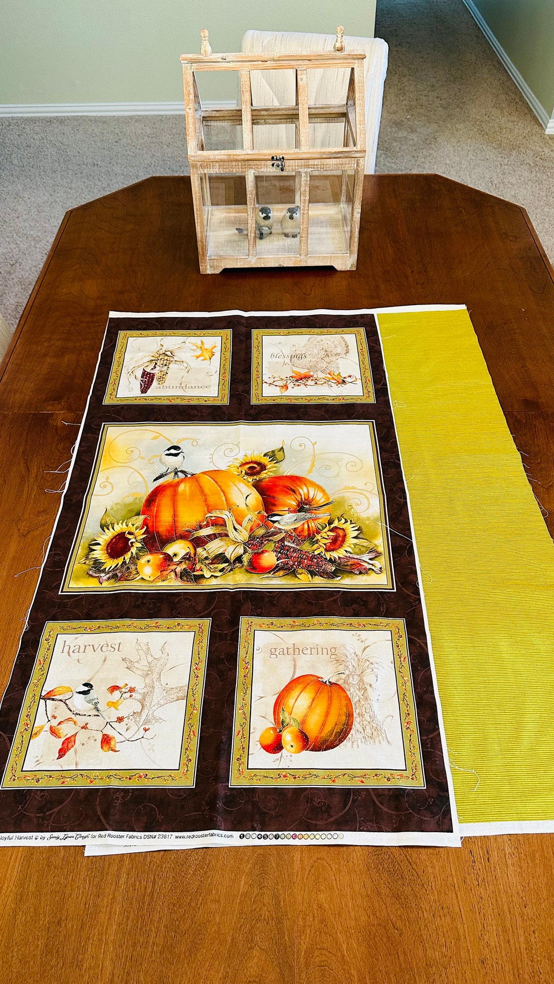 Joyful Harvest Quilt Table Runner or Placemat Fabric Panel Etsy
