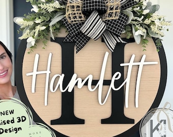 Front Door Decor | Last Name/Initial | Monogram Wreath | Door Hanger | Front Door Wreath | Personalized | Front Door Sign | Wedding Gift