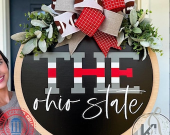 Ohio State Door Hanger | Ohio State Buckeyes |  Ohio State Wreath |  | The Ohio State | Ohio State Decor | OSU gifts | Buckeyes Decor