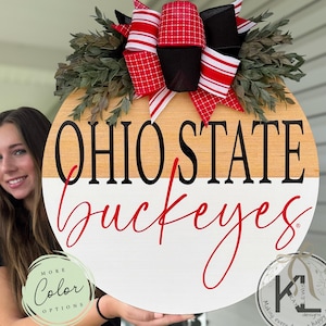 Ohio State Door Hanger | Ohio State Buckeyes |  Ohio State Wreath |  | The Ohio State | Ohio State Decor | OSU gifts | Buckeyes Decor