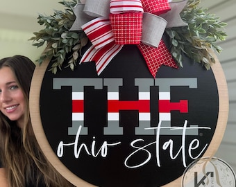 Ohio State Door Hanger | Ohio State Buckeyes |  Ohio State Wreath |  | The Ohio State | Ohio State Decor | OSU gifts | Buckeyes Decor