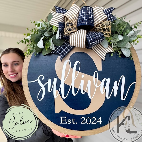 Front Door Decor | Last Name/Initial | Monogram Wreath | Door Hanger | Front Door Wreath | Personalized | Front Door Sign | Wedding Gift