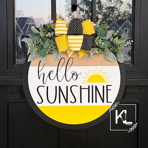 Hello Sunshine Door Hanger | Front Door Decor | Summer Door Sign | Summer Decor | Summer Sign | Summer Door Decor | Front Porch Decor