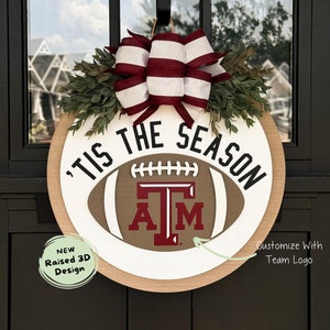Texas A&M Front Door Decor | Aggies Sign | Texas Aggies Wreath | Football Door Hanger | Football Wreath | Football Door Sign | Gig &#39;em