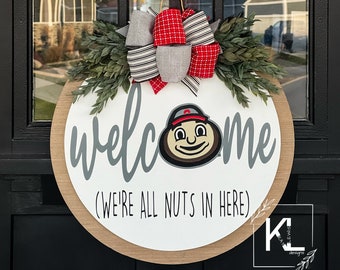 Ohio State Door Hanger | Ohio State Buckeyes |  Ohio State Wreath |  | The Ohio State | Ohio State Decor | OSU gifts | Buckeyes Decor