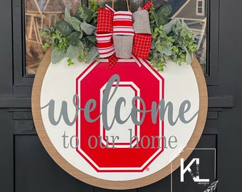 Ohio State Door Hanger | Ohio State Buckeyes |  Ohio State Wreath |  | The Ohio State | Ohio State Decor | OSU gifts | Buckeyes Decor