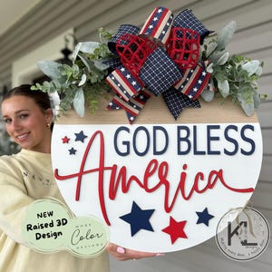 Fourth of July Front Door Decor | 4th Of July Wreath | Patriotic Wreath | Front Door Wreath | Patriotic Door Sign | Door Hanger