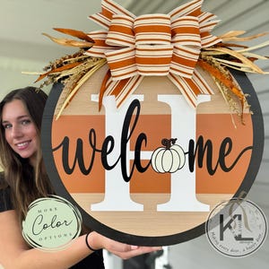Fall Front Door Decor | Last Name/Initial | Fall Wreath | Fall Door Hanger | Front Door Wreath | Personalized | Fall Door Sign | Pumpkin