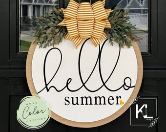 Hello Summer Door Hanger | Front Door Decor | Summer Door Sign | Summer Decor | Summer Sign | Summer Door Decor | Front Porch Decor