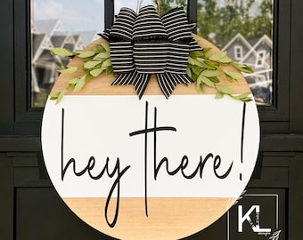 Front Door Decor | Hello Door Hanger | Hi Sign | Personalized | Front Door Sign | Front Door Hanger | Year Round Wreath | Front Door Wreath