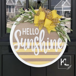 Hello Sunshine Door Hanger | Front Door Decor | Summer Door Sign | Summer Decor | Summer Sign | Summer Door Decor | Front Porch Decor