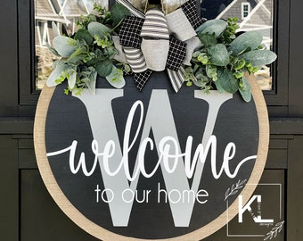 Front Door Decor | Last Name/Initial | Wreath for Front Door | Front Door Hanger | Front Door Wreath | Personalized | Front Door Sign