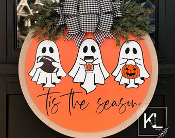 Halloween Front Door Decor | Halloween Wreath | Boo | Ghost | Halloween Decor | Halloween Door Hanger | Halloween Wreath | Halloween Sign