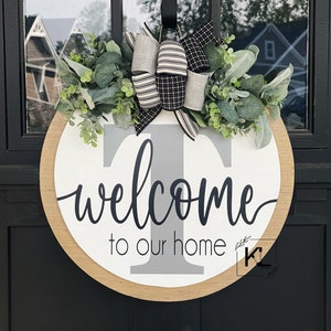 Front Door Decor | Last Name/Initial | Year Round Wreath | Front Door Hanger | Front Door Wreath | Personalized | Front Door Sign