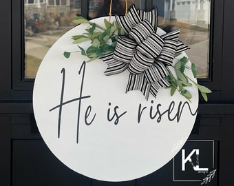 Easter Front Door Decor | Jesus Sign | He Is Risen | He Is Risen Cross | Easter Front Door Wreath | Easter Door Hanger | Easter Door Wreath