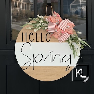 Hello Spring Door Hanger | Easter Door Hanger | Front Door Decor | Spring Porch Sign | Spring Door Signs | Easter Door Sign | Spring Decor