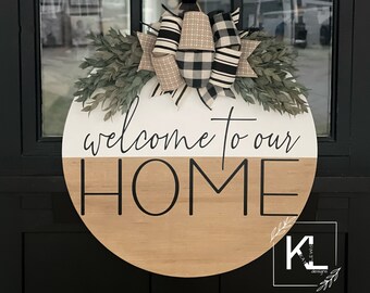 Front Door Decor | Front Door Wreath | Welcome Sign | Front Door Sign | Welcome Door Hanger | Year Round Door Hanger | Home Decor