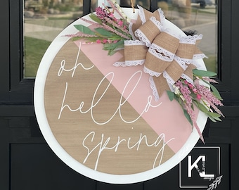 Hello Spring Door Hanger | Front Door Decor | Spring Door Sign | Spring Decor | Spring Sign | Spring Door Decor | Front Porch Decor