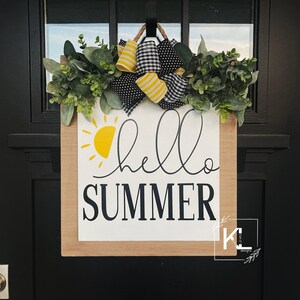 Summer Front Door Decor | Hello Summer Wreath | Summer Wreath | Front Door Sign | Summer Sign | Front Door Wreath | Summer Door Hanger