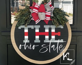 Ohio State Door Hanger | Ohio State Buckeyes |  Ohio State Wreath |  | The Ohio State | Ohio State Decor | OSU gifts | Buckeyes Decor