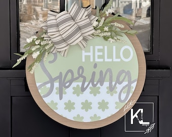 Hello Spring Door Hanger | Front Door Decor | Spring Door Sign | Spring Decor | Spring Sign | Spring Door Decor | Front Porch Decor