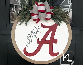 Alabama Crimson Tide Door Hanger | Alabama Roll Tide | Alabama Door Hanger | Alabama Wreath | Roll Tide Wreath | University of Alabama