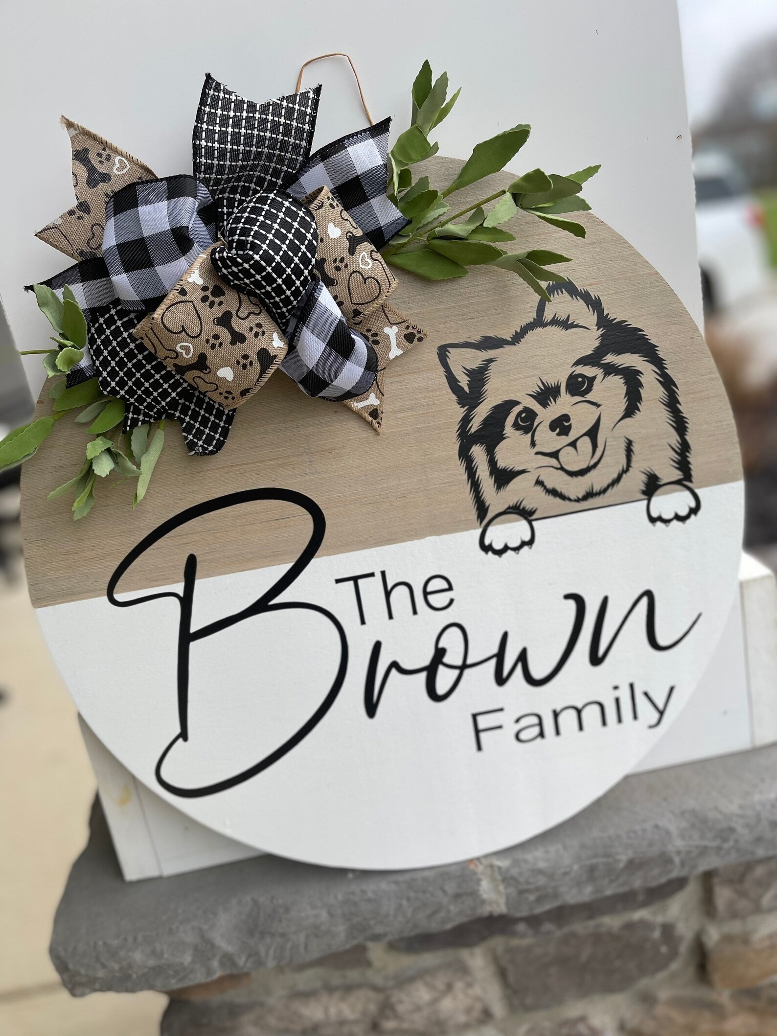 Peeking Dog Door Hanger Dog Front Door Sign Front Door Etsy