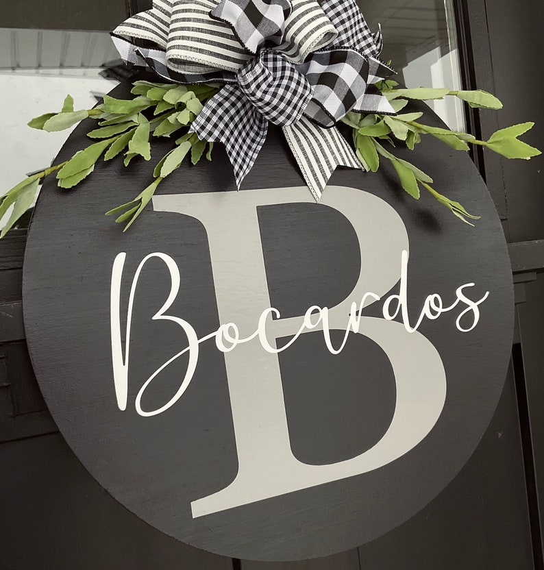 Last Name Door Hanger Front Door Decor Last Name Door Sign Etsy