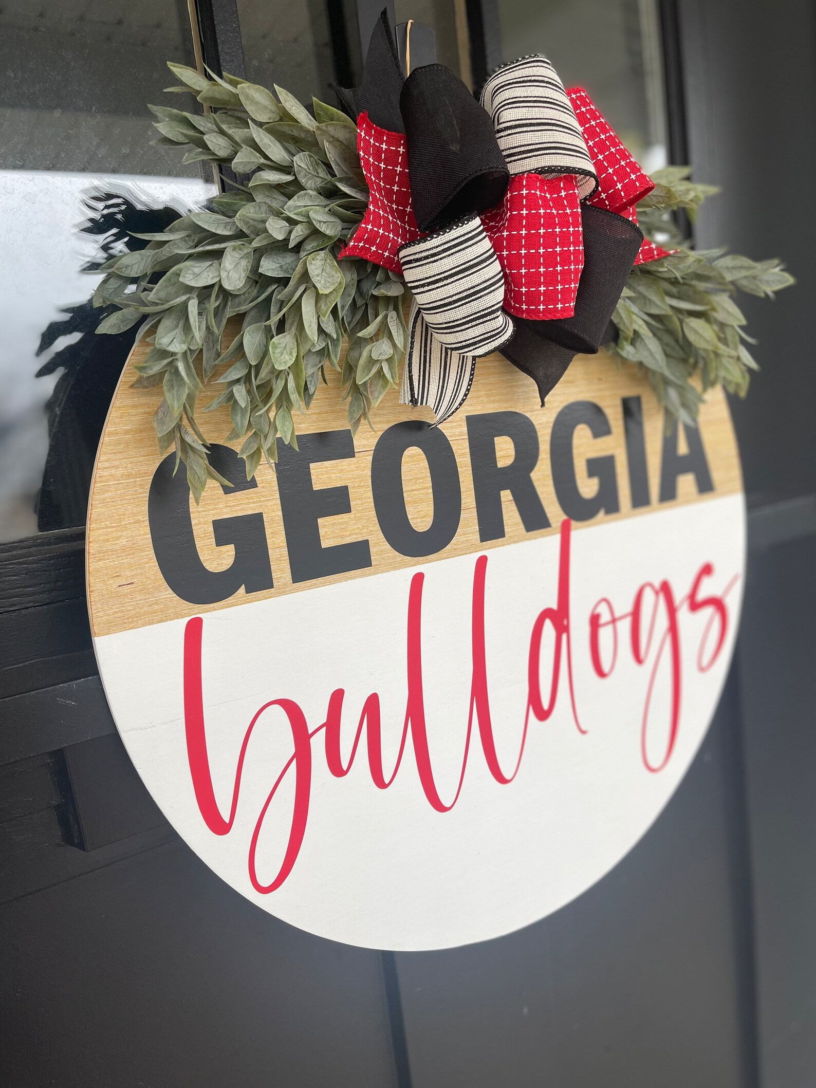 Door Wreath Front Door Decor UGA Door Hanger Etsy
