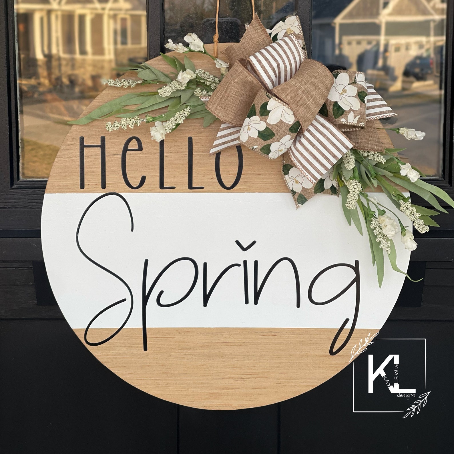 Hello Spring Door Hanger | Easter Door Hanger | Front Door Decor ...
