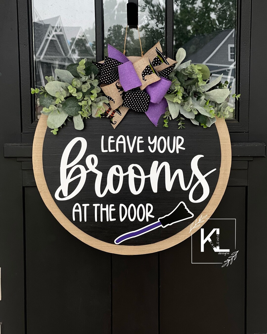 Halloween Front Door Decor | Halloween Door Hanger | Witch Sign ...