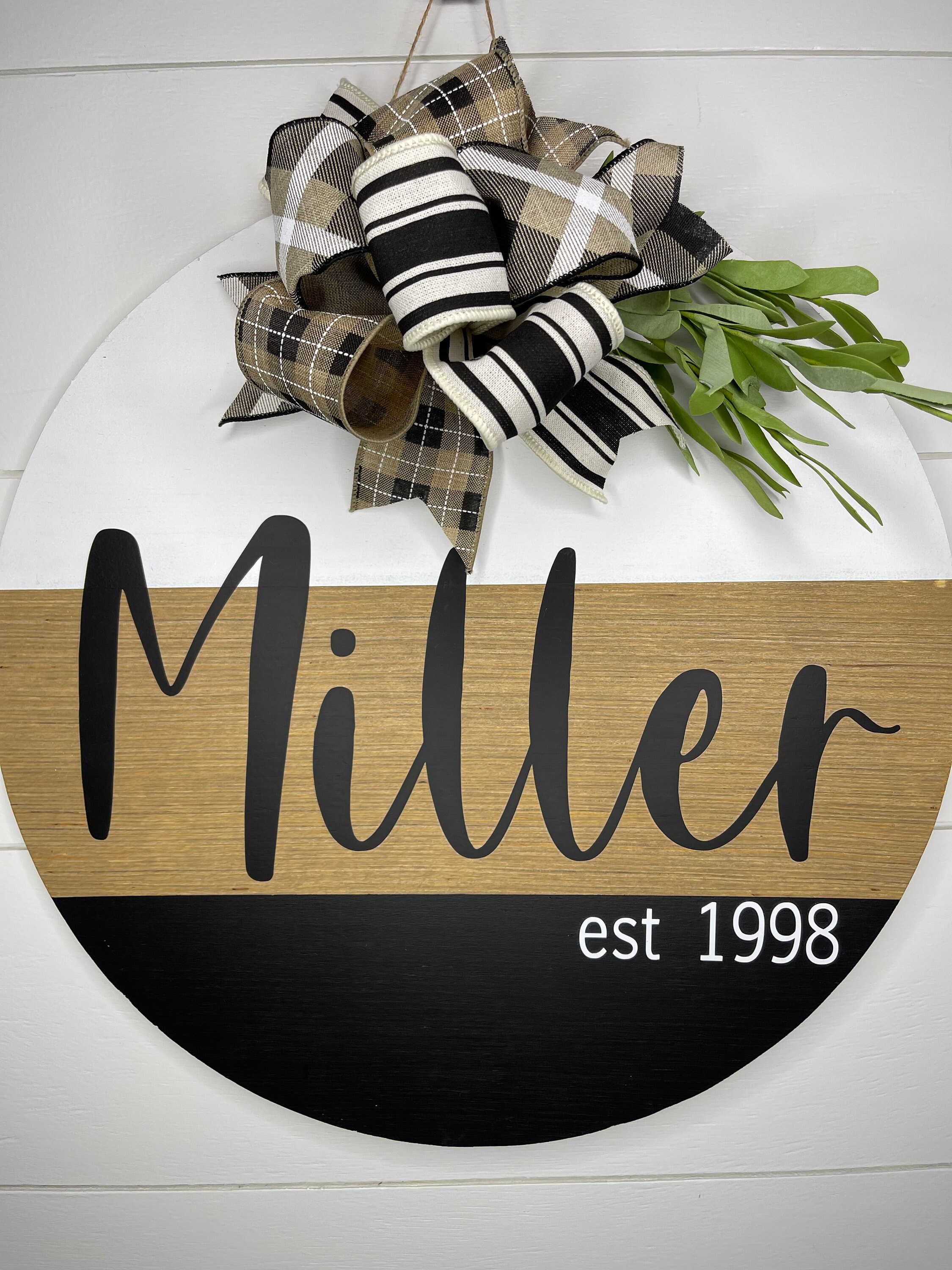 Last Name Door Hanger Front Door Decor Last Name Door Sign Etsy