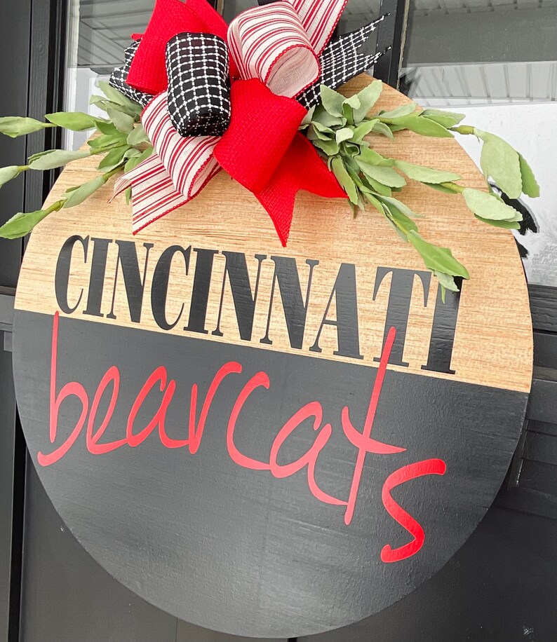 Cincinnati Bearcat Door Hanger Cincinnati Bearcat Decor Etsy