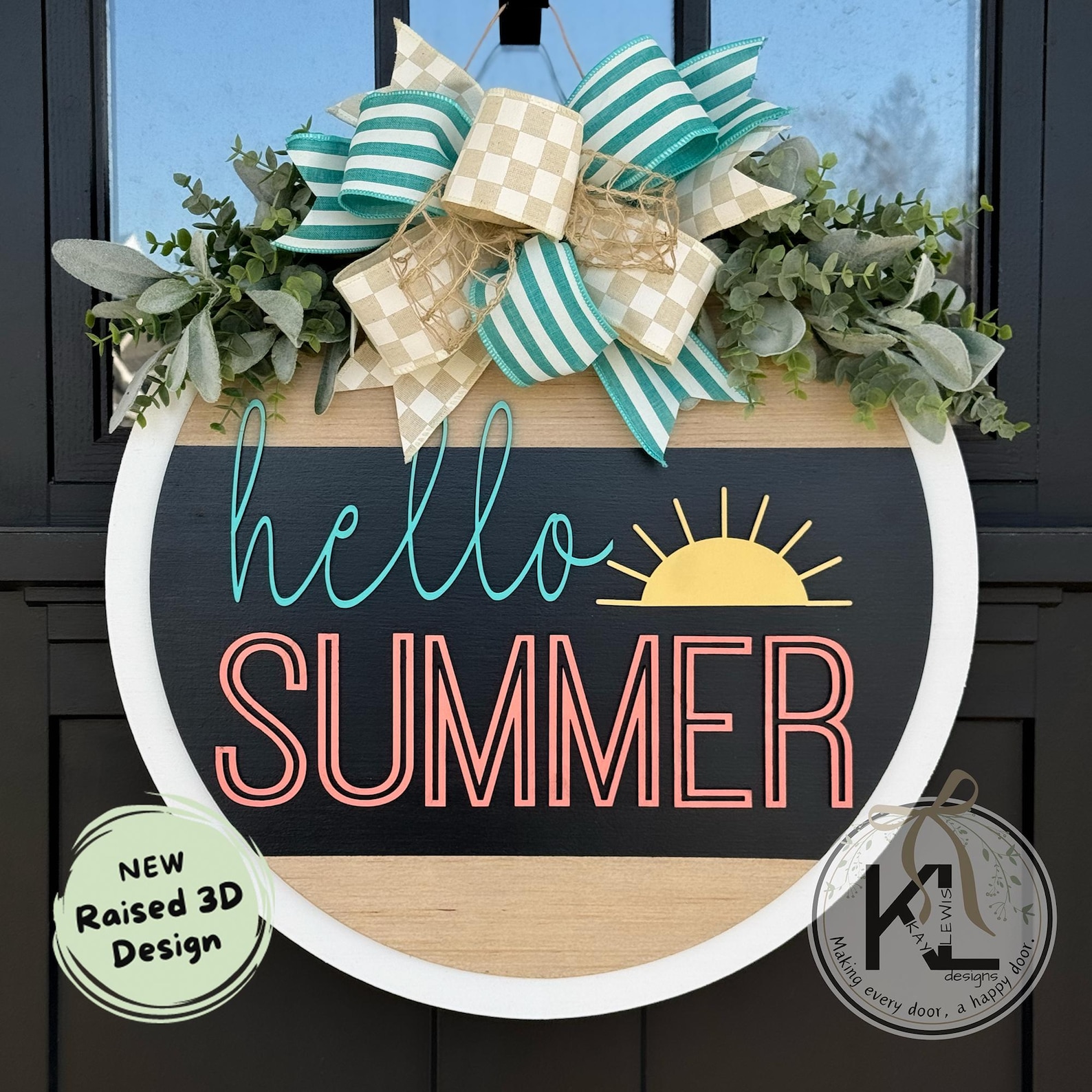 Hello Summer Door Hanger | Front Door Decor | Summer Door Sign | Summer