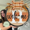 Fall Front Door Decor | Last Name/Initial | Fall Wreath | Fall Door Hanger | Front Door Wreath | Personalized | Fall Door Sign | Pumpkin