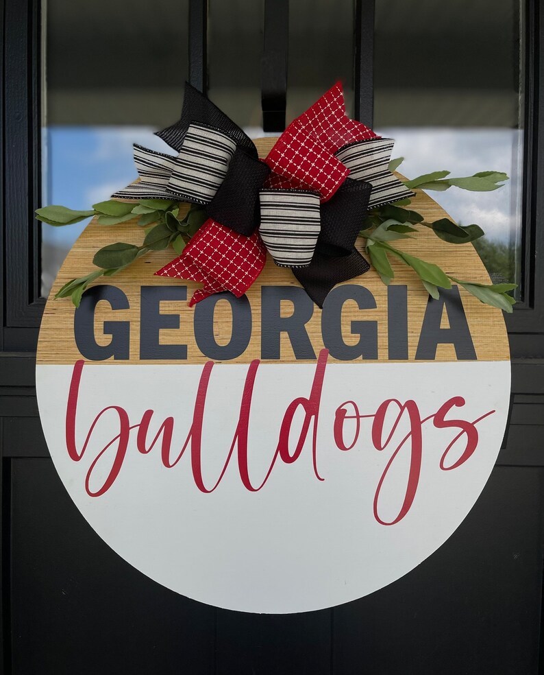 Door Wreath Front Door Decor UGA Door Hanger Etsy
