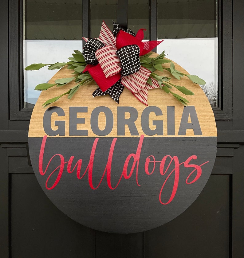 Door Wreath Front Door Decor UGA Door Hanger Etsy