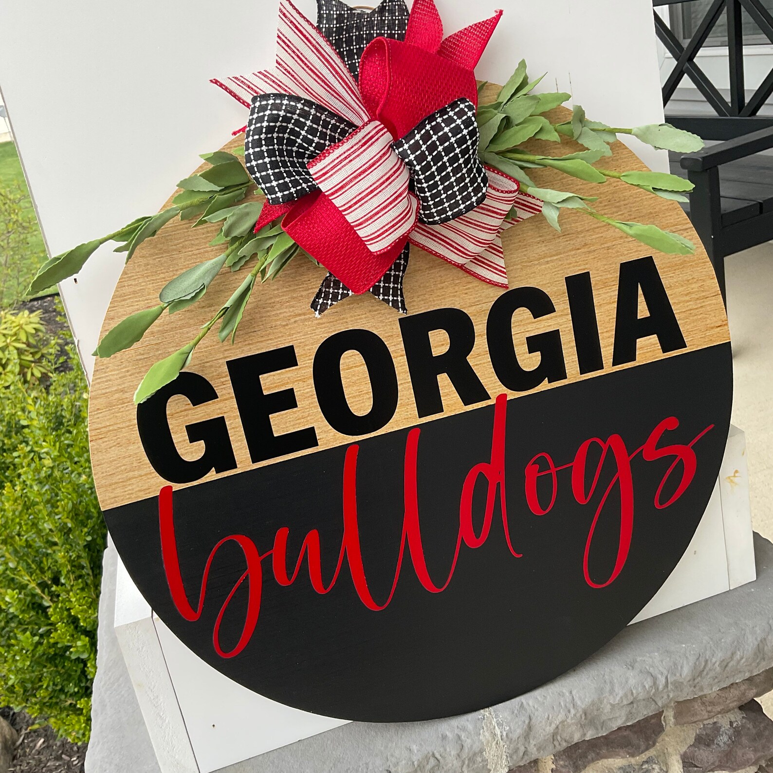 Door Wreath Front Door Decor UGA Door Hanger Etsy