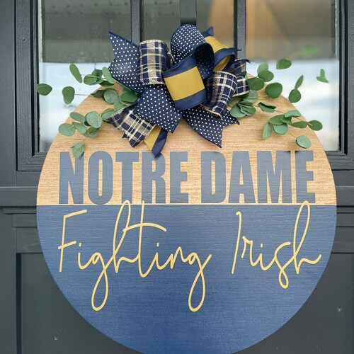 Notre Dame Sign Porch Sign Football Sign College Etsy Canada