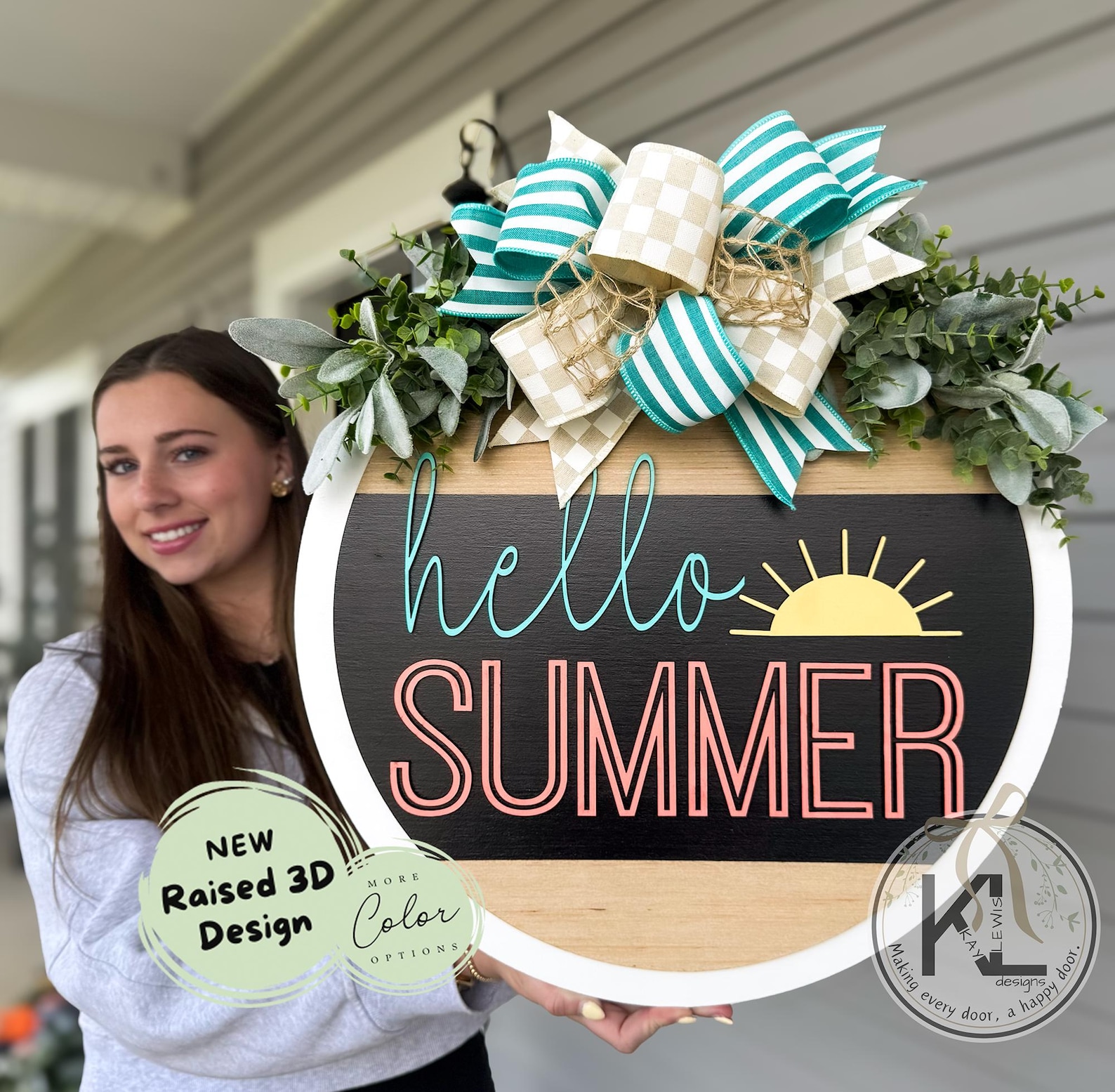 Hello Summer Door Hanger | Front Door Decor | Summer Door Sign | Summer