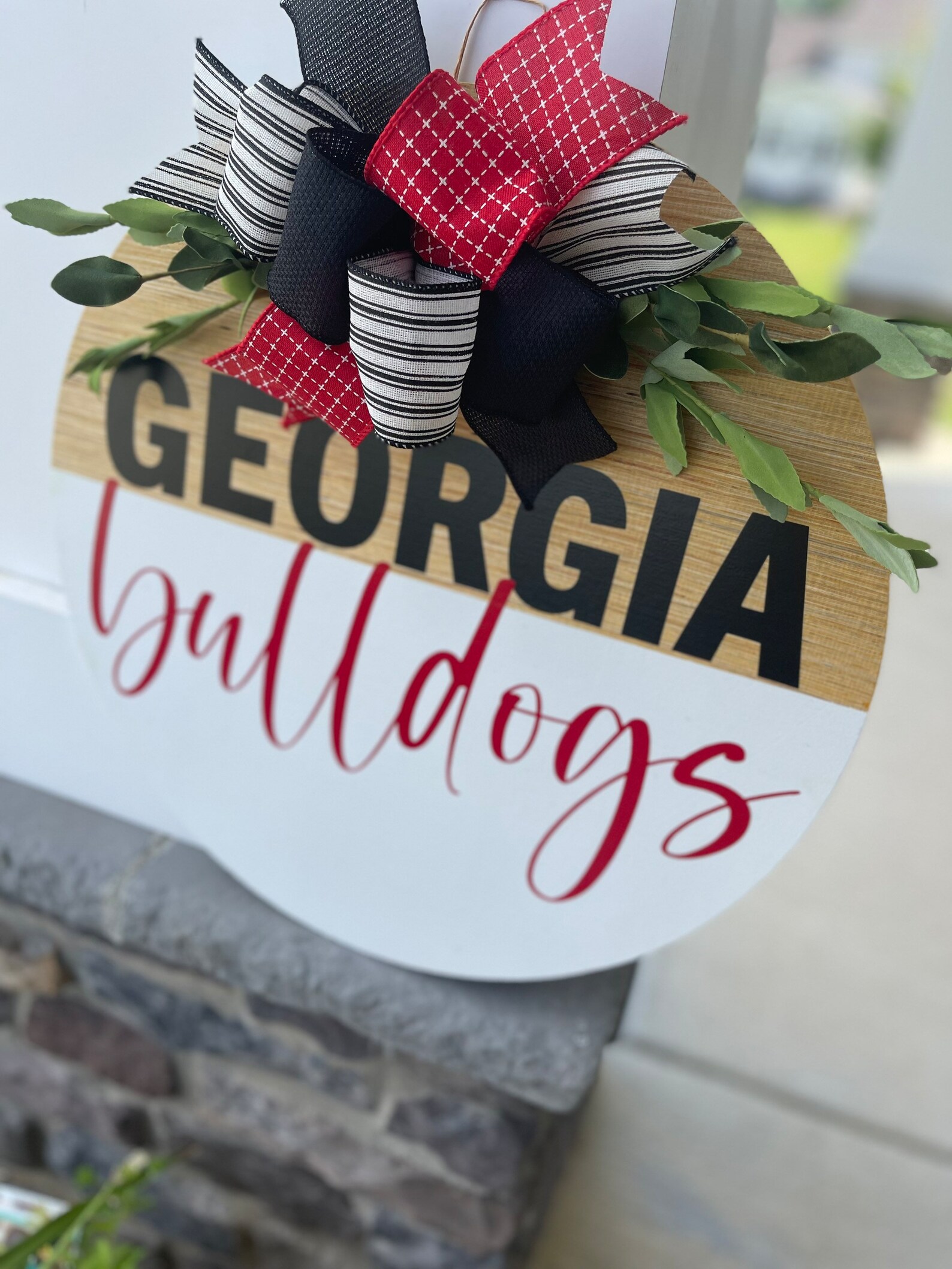 Door Wreath Front Door Decor UGA Door Hanger Etsy